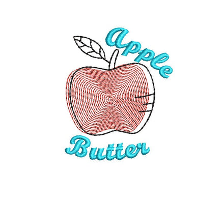 Jar Topper Apple Butter Embroidery Design, 3 Sizes, Apple Jar Topper Design - sproutembroiderydesigns