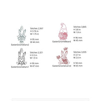 Easter Gnomes Machine Embroidery Design, 4 designs, Collection of Gnome Embroidery Designs - sproutembroiderydesigns