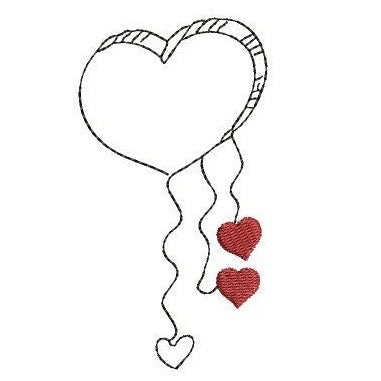 Heart Cloud Dangling Hearts Machine Embroidery Design, Valentine's Day embroidery design - sproutembroiderydesigns