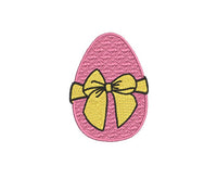 Bow Easter Egg Machine Embroidery Design, 2 designs, Embossed Easter Egg embroidery design - sproutembroiderydesigns