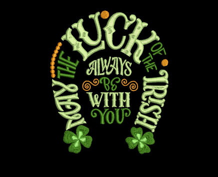 Horseshoe St. Patrick's Day Machine Embroidery Design, May the Luck of the Irish Always Be With You Embroidery Design - sproutembroiderydesigns