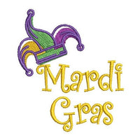 Mardi Gras Jester Hat Machine Embroidery Design - sproutembroiderydesigns