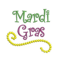 Mardi Gras Bead Flourish Machine Embroidery Design - sproutembroiderydesigns