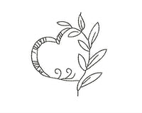 Heart Vine Monogram Frame Machine Embroidery Design, wedding frame embroidery design, wedding border embroidery design, monogram border - sproutembroiderydesigns
