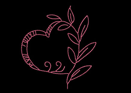 Heart Vine Monogram Frame Machine Embroidery Design, wedding frame embroidery design, wedding border embroidery design, monogram border - sproutembroiderydesigns