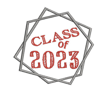 Class of 2023 machine embroidery design, Graduation embroidery design, School embroidery - sproutembroiderydesigns