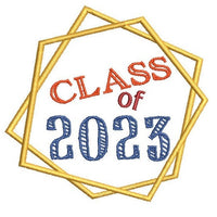 Class of 2023 machine embroidery design, Graduation embroidery design, School embroidery - sproutembroiderydesigns