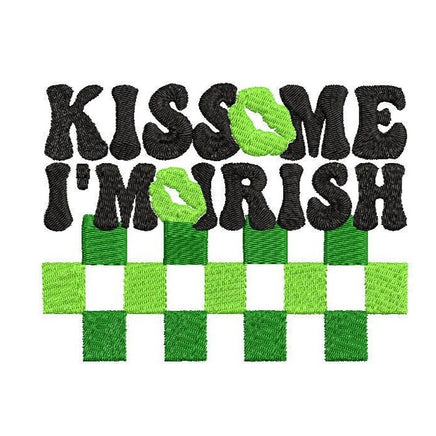 Kiss Me, I'm Irish Machine Embroidery Design, St. Patrick's Day Embroidery Design - sproutembroiderydesigns