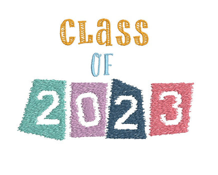 Class of 2023 machine embroidery design, Graduation embroidery design, graffiti embroidery - sproutembroiderydesigns