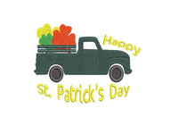 St. Patrick's Day Truck Machine Embroidery Design, Happy St. Patrick's Day Embroidery Design - sproutembroiderydesigns