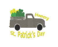 St. Patrick's Day Truck Machine Embroidery Design, Happy St. Patrick's Day Embroidery Design - sproutembroiderydesigns