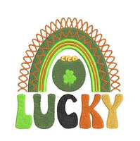 Lucky St. Patrick's Day Machine Embroidery Design, Lucky Embroidery Design - sproutembroiderydesigns