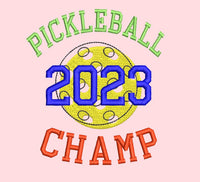 2023 Pickleball Champ Embroidery Machine Design, pickleball embroidery design, 4x4 hoop, Pickle ball towel embroidery - sproutembroiderydesigns
