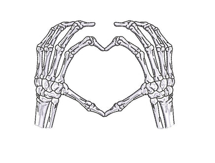 Skeleton Hand Heart Machine Embroidery Design,2 sizes, hand embroidery design, heart embroidery pattern, friendship embroidery - sproutembroiderydesigns