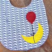 Moon Balloon Bib Embroidery Design, In The Hoop Bib embroidery design - sproutembroiderydesigns