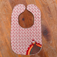 Peaking Turkey Bib Embroidery Design - sproutembroiderydesigns