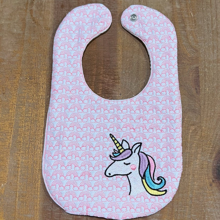 Unicorn Bib Embroidery Design, In The Hoop Bib embroidery design - sproutembroiderydesigns