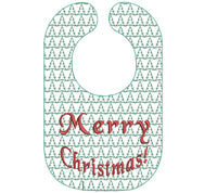 Merry Christmas Bib Embroidery Design, In-The-Hoop Bib embroidery design - sproutembroiderydesigns