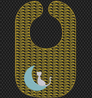 Black Cat and Moon Bib Embroidery Design, In-The-Hoop Bib embroidery design - sproutembroiderydesigns