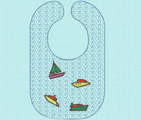 Boat Bib Embroidery Design, In-The-Hoop Baby Bib embroidery design - sproutembroiderydesigns