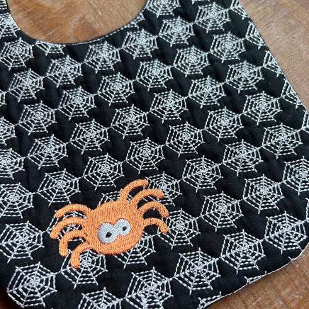 Halloween Web Spider Bib Embroidery Design, In The Hoop Bib embroidery design - sproutembroiderydesigns