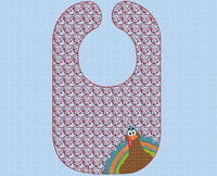 Peaking Turkey Bib Embroidery Design, In-The-Hoop Bib embroidery design, Thanksgiving embroidery design - sproutembroiderydesigns