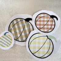 Plaid Pumpkin Thanksgiving Machine Embroidery Design, 3 sizes, Pumpkin embroidery design, 4x4 Hoop, 5x7 Hoop - sproutembroiderydesigns