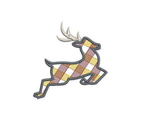 Plaid Reindeer Machine Embroidery Design, 4x4 hoop, Plaid Christmas Embroidery Design - sproutembroiderydesigns
