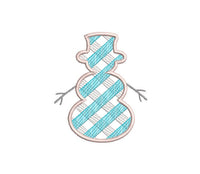 Plaid Snowman Machine Embroidery Design - sproutembroiderydesigns