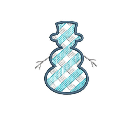 Plaid Snowman Machine Embroidery Design - sproutembroiderydesigns