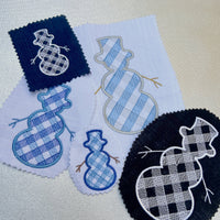 Plaid Snowman Machine Embroidery Design, 3 Sizes, Plaid Christmas Embroidery Design - sproutembroiderydesigns