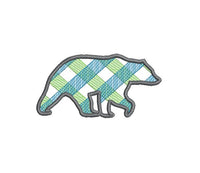 Plaid Bear Machine Embroidery Design, 3 sizes, Plaid Christmas Embroidery Design - sproutembroiderydesigns