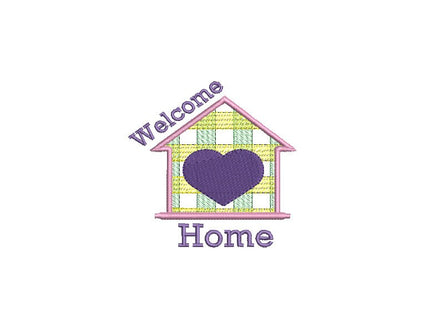 New Home Machine Embroidery Design, 2 Sizes, Welcome Home Embroidery Design - sproutembroiderydesigns