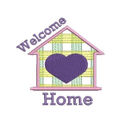 New Home Machine Embroidery Design, 2 Sizes, Welcome Home Embroidery Design - sproutembroiderydesigns