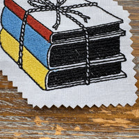 Stack of Books Machine Embroidery Design, Book Embroidery Design, Quick Stitch - sproutembroiderydesigns