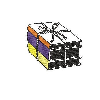 Stack of Books Machine Embroidery Design, Book Embroidery Design, Quick Stitch - sproutembroiderydesigns