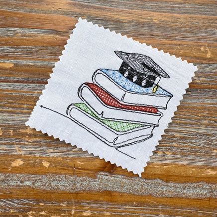 Graduation Stack of Books Machine Embroidery Design, Graduate Embroidery Design, Quick Stitch - sproutembroiderydesigns