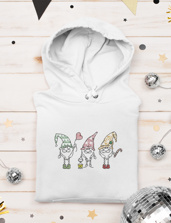 Three Christmas Elves Machine Embroidery Design - sproutembroiderydesigns