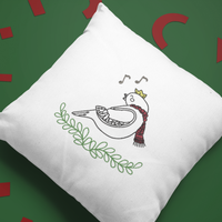 Singing Christmas Bird Christmas Machine Embroidery Design, 5x7 hoop, Quick Christmas Stitch - sproutembroiderydesigns