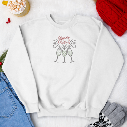 Cheers Merry Christmas  Machine Embroidery Design - 2 sizes - sproutembroiderydesigns
